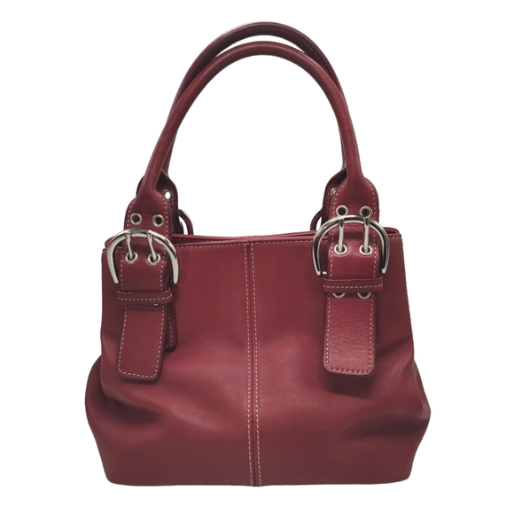 Clarks Handbags - Clarks Red Leather Shoulder Bag